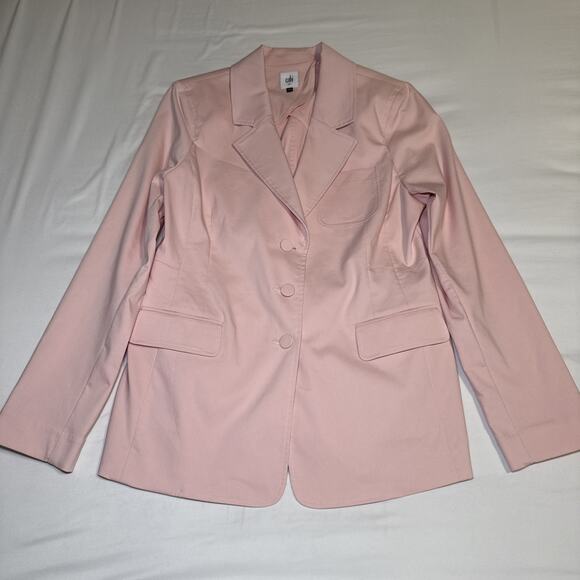 CAbi Womens Size 10 Grace Pink Blazer Mid Length Structured 3 Button Jacket NWOT - Picture 1 of 16